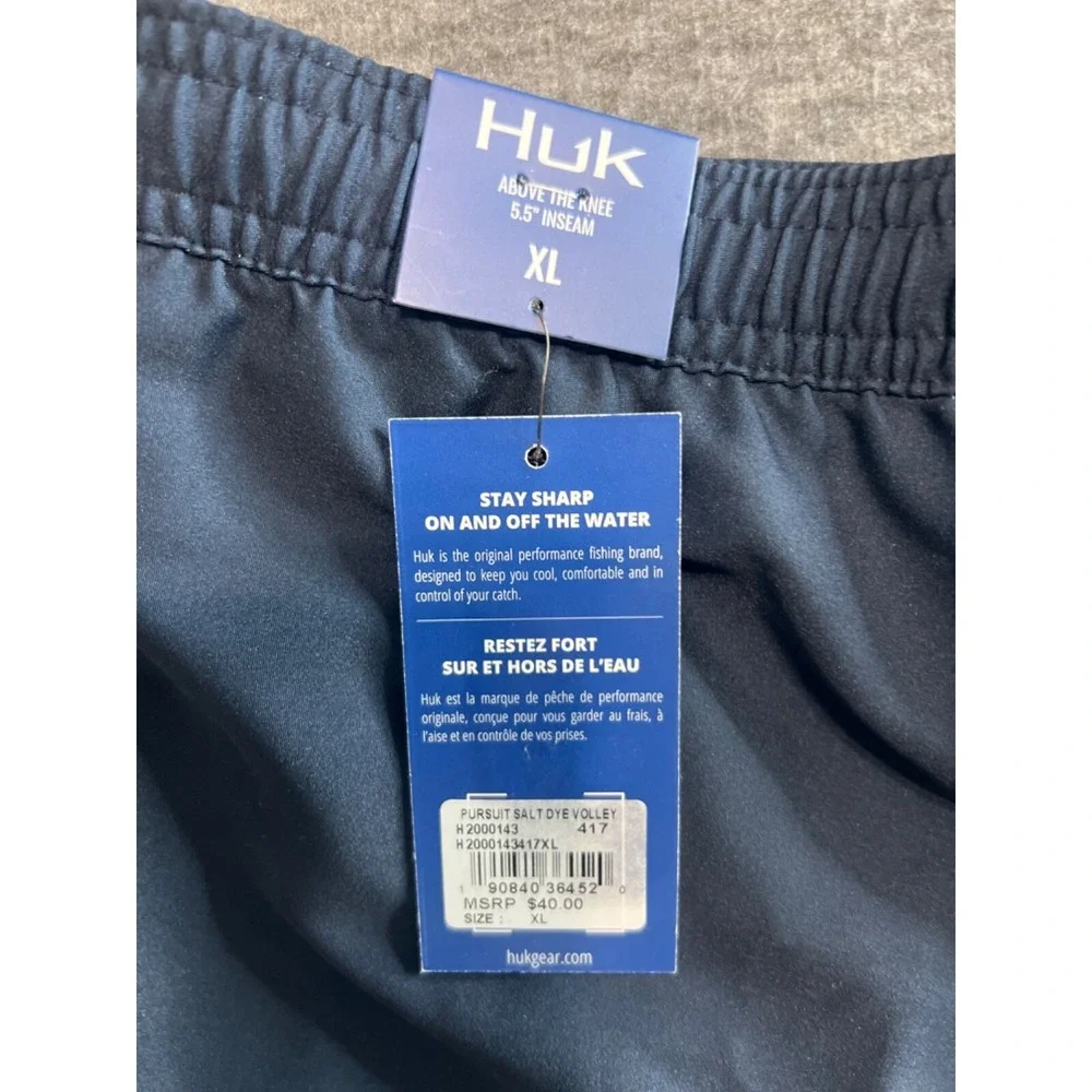 HUK Pursuit  Salt Dye Volley Blue Swim Trunks Mens Size XL 5.5